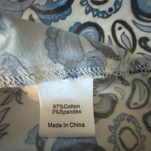 Tuckernuck Majolica Tile Print Blue White Relaxed Coastal Tunic Top Size XL - Picture 6 of 6